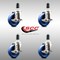 Service Caster 4 Inch 316SS Solid Poly Swivel 1-1/4 Inch Expanding Stem Caster Set Brake SCC SCC-SS316EX20S414-SPUS-TLB-114-4 - alternate 1